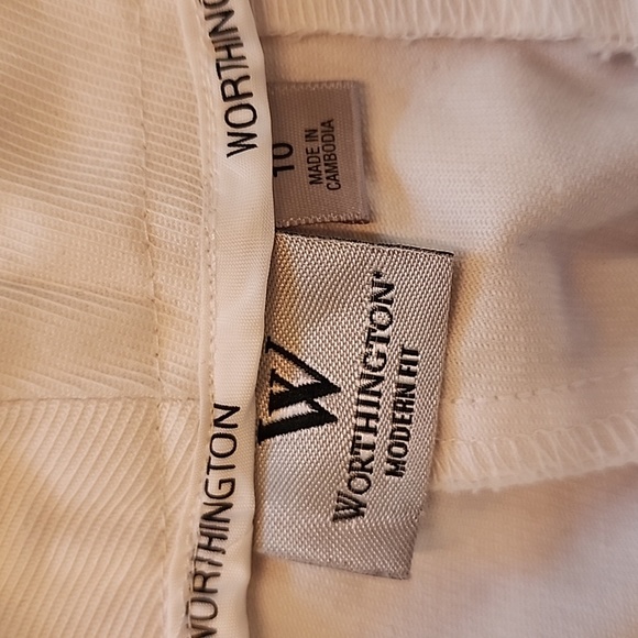 Womens Worthington Modern Fit White Flare Pants - Size 10 - Picture 4 of 7